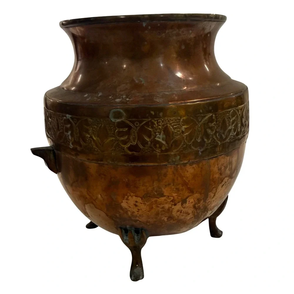 Vtg Bronze Copper Vessel Urn Pot 7